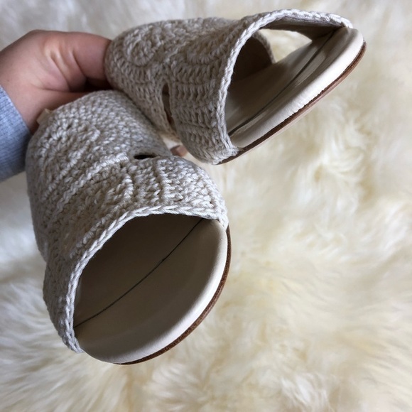 Joie Crochet Lace-Up Fai Sandal Ivory Strappy 5.5 - Picture 4 of 8